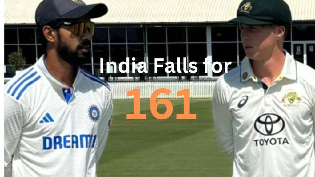 india A vs Australia A, india alll out for 161