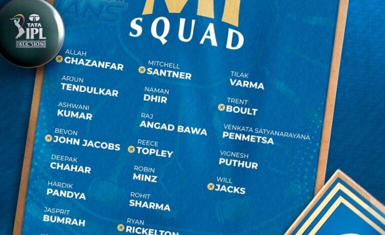 Mumbai Indians (MI) team squad for ipl 2025